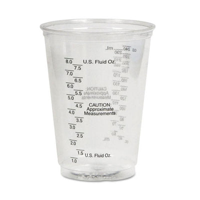 Plastic Medical And Dental Cups, 10 Oz, Clear, Graduated, 50/bag, 20 Bags/carton