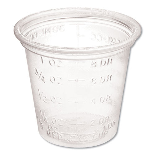 Plastic Medical And Dental Cups, 10 Oz, Clear, Graduated, 50/bag, 20 Bags/carton