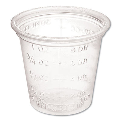 Plastic Medical And Dental Cups, 10 Oz, Clear, Graduated, 50/bag, 20 Bags/carton