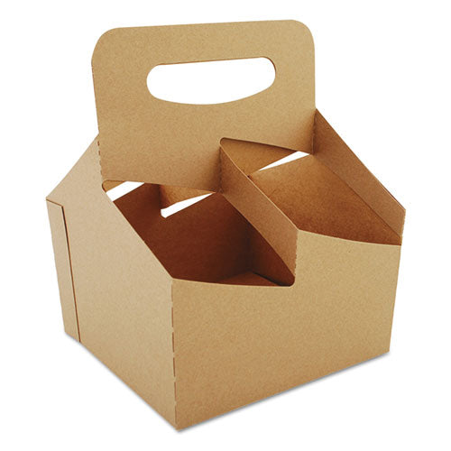 4-corner Pop-up Food And Drink Tray, 8.63 X 5.5 X 2.25, Brown, Paper, 500/carton