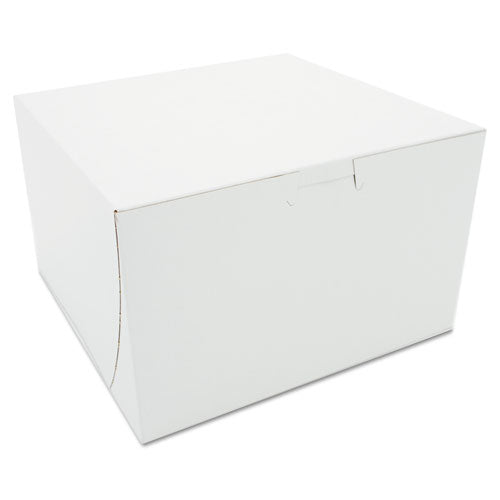 White One-piece Non-window Bakery Boxes, 8 X 8 X 5, White, Paper, 100/carton