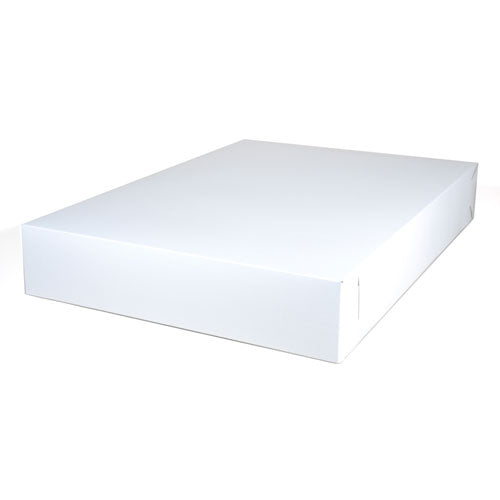 White Two-Piece Non-Window Bakery Boxes, 26 x 18.5 x 4, White, Paper, 25/Carton