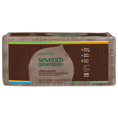 100% Recycled Napkins, 1-ply, 11 1/2 X 12 1/2, White, 250/pack, 12 Packs/carton