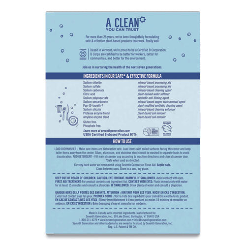 Automatic Dishwasher Powder, Free And Clear, 45oz Box, 12/carton