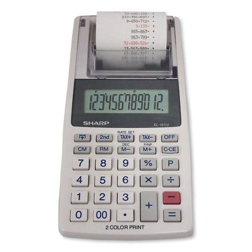 El-1611v Printing Calculator, Black/red Print, 2 Lines/sec