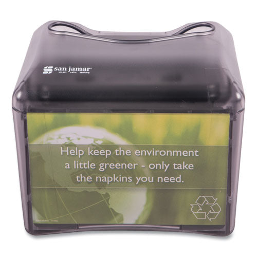 Venue Napkin Dispenser With Advertising Inset, 6.5 X 6.13 X 6.9, Capacity: 200, Black