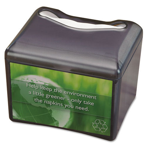 Venue Napkin Dispenser With Advertising Inset, 6.5 X 6.13 X 6.9, Capacity: 200, Black