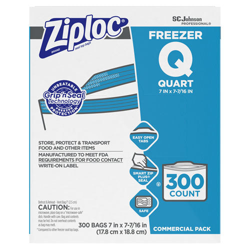 Zipper Freezer Bags, 1 Gal, 2.7 Mil, 9.6" X 12.1", Clear, 28/box