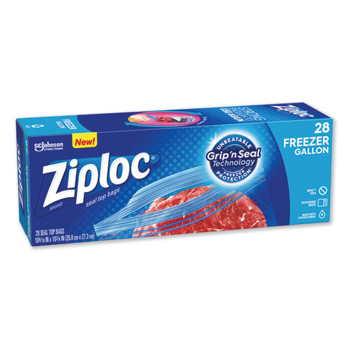 Zipper Freezer Bags, 1 Gal, 2.7 Mil, 9.6" X 12.1", Clear, 28/box