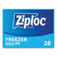 Zipper Freezer Bags, 1 Gal, 2.7 Mil, 9.6" X 12.1", Clear, 28/box