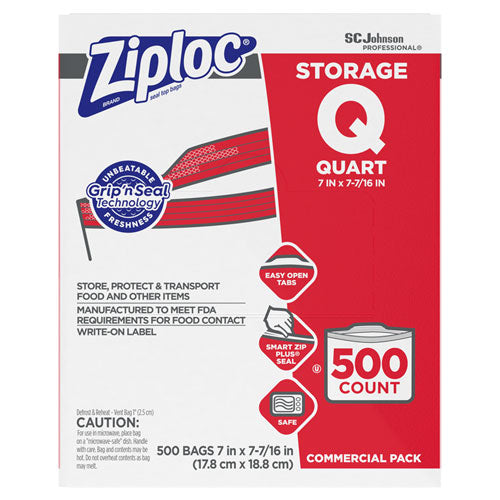 Double Zipper Storage Bags, 1 Gal, 1.75 Mil, 9.6" X 12.1", Clear, 19 Bags/box, 12 Boxes/carton