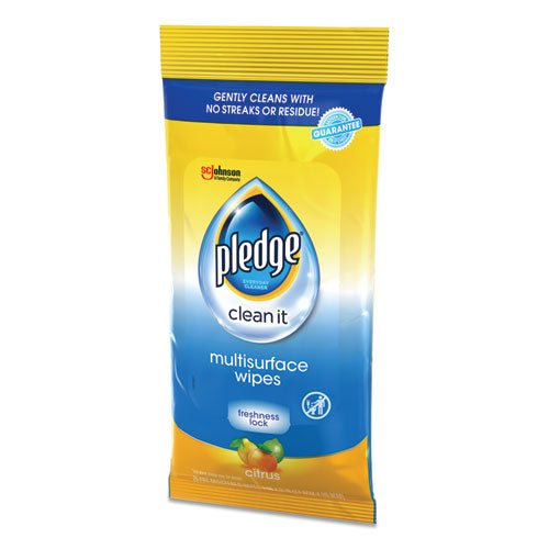 Multi-surface Cleaner Wet Wipes, Cloth, 7 X 10, Fresh Citrus, 25 Wipes