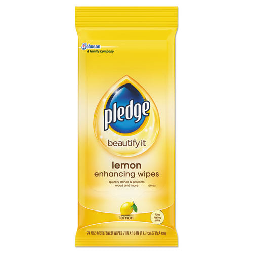 Lemon Scent Wet Wipes, Cloth, 7 X 10, White, 24/pack, 12 Packs/carton
