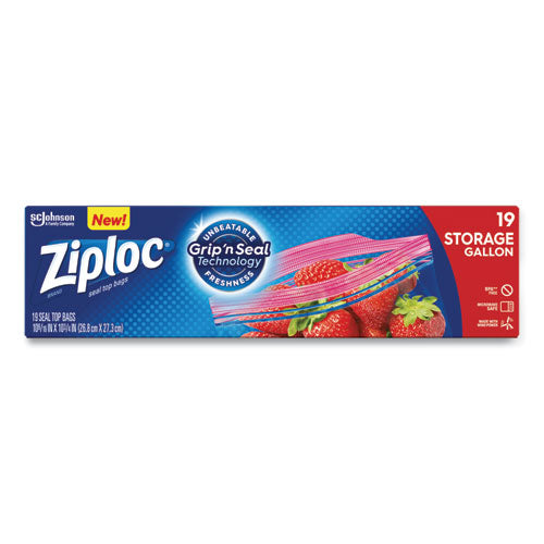 Double Zipper Storage Bags, 2 Gal, 1.75 Mil, 15" X 13", Clear, 100/carton