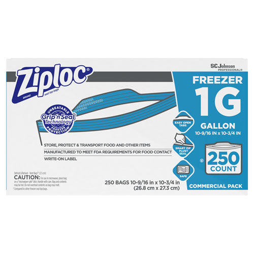 Double Zipper Freezer Bags, 2 Gal, 2.7 Mil, 13" X 15.5", Clear, 100/carton