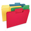 Supertab Colored File Folders, 1/3-cut Tabs: Assorted, Letter Size, 0.75" Expansion, 14-pt Stock, Assorted Colors, 50/box