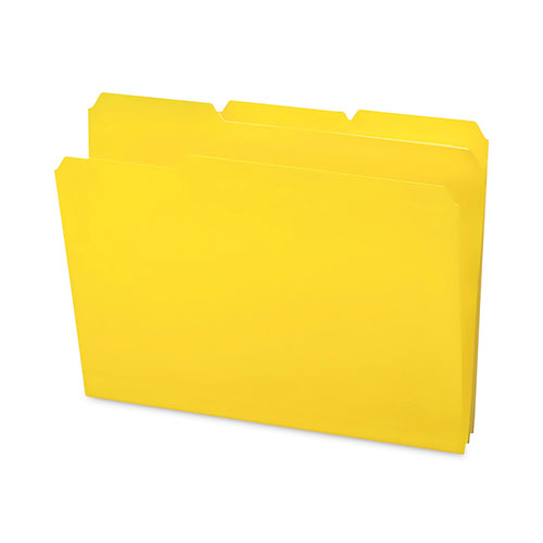 Top Tab Poly Colored File Folders, 1/3-cut Tabs: Assorted, Letter Size, 0.75" Expansion, Yellow, 24/box