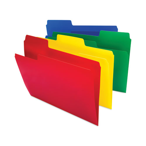 Supertab Top Tab File Folders, 1/3-cut Tabs: Assorted, Letter Size, 0.75" Expansion, Polypropylene, 12/pack