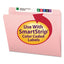 Reinforced Top Tab Colored File Folders, Straight Tabs, Letter Size, 0.75" Expansion, Pink, 100/box