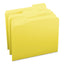 Colored File Folders, 1/3-cut Tabs: Assorted, Letter Size, 0.75" Expansion, Yellow, 100/box