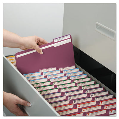 Colored File Folders, 1/3-cut Tabs: Assorted, Letter Size, 0.75" Expansion, Maroon, 100/box