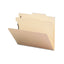 Four-section Top Tab Classification Folders, 2" Expansion, 1 Divider, 4 Fasteners, Letter Size, Manila, 10/box