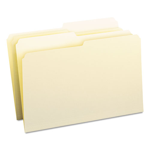 Manila File Folders, 1/2-cut Tabs: Assorted, Legal Size, 0.75" Expansion, Manila, 100/box