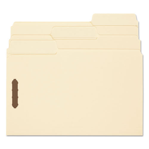 Supertab Reinforced Guide Height Fastener Folders, 11-pt Manila, 0.75" Expansion, 2 Fasteners, Legal Size, Manila, 50/box