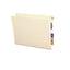 Heavyweight Manila End Tab Folders, 9.5" High Front, Straight Tabs, Letter Size, 0.75" Expansion, Manila, 100/box