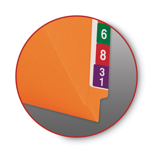 Shelf-master Reinforced End Tab Colored Folders, Straight Tabs, Letter Size, 0.75" Expansion, Orange, 100/box