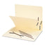One-piece 2-prong Fasteners For Smead Pre-slit Folder Dividers, 0.63" And 1" Capacity, 2.75" Center To Center, Brown, 100/box