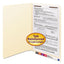 End Tab Fastener Folders With Reinforced Straight Tabs, 11-pt Manila, 1 Fastener, Legal Size, Manila Exterior, 50/box