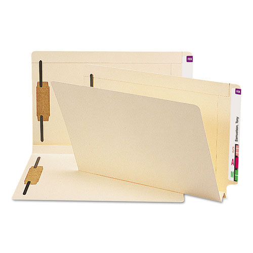 End Tab W-fold Fastener Folders With Reinforced Tabs, 1.5" Expansion, 2 Fasteners, Legal Size, Manila, 50/box