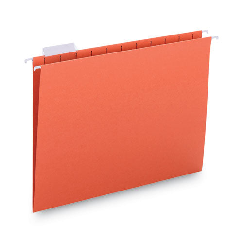 Colored Hanging File Folders With 1/5 Cut Tabs, Letter Size, 1/5-cut Tabs, Orange, 25/box