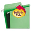 Fastab Hanging Folders, Letter Size, 1/3-cut Tabs, Green, 20/box