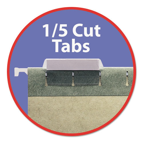 Hanging Folders, Legal Size, 1/5-cut Tabs, Standard Green, 25/box
