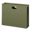 100% Recycled Hanging Pockets With Full-height Gusset, 1 Section, 3.5" Capacity, Letter Size, Standard Green, 10/box