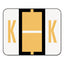 A-z Color-coded End Tab Filing Labels, K, 1 X 1.25, White, 500/roll