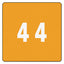 Numerical End Tab File Folder Labels, 4, 1.5 X 1.5, Orange, 250/roll