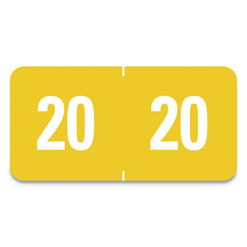 Year 2021 End Tab Folder Labels, 1.5 X 0.75, Yellow/black, 500 Labels/roll