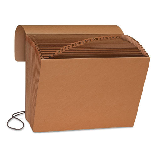 Indexed Expanding Kraft Files, 21 Sections, Elastic Cord Closure, 1/21-cut Tabs, Letter Size, Kraft