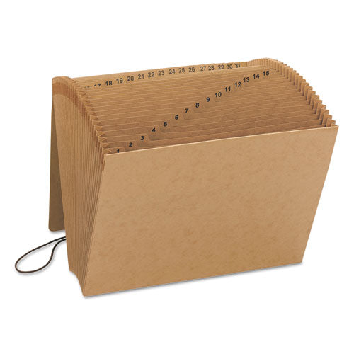 Indexed Expanding Kraft Files, 31 Sections, Elastic Cord Closure, 1/15-cut Tabs, Letter Size, Kraft