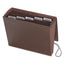 Six-pocket Subject File With Insertable Tabs, 5.25" Expansion, 6 Sections, Elastic Cord, 1/5-cut Tabs, Letter Size, Redrope
