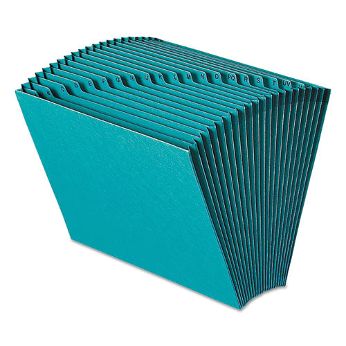 Heavy-duty Indexed Expanding Open Top Color Files, 21 Sections, 1/21-cut Tabs, Letter Size, Teal