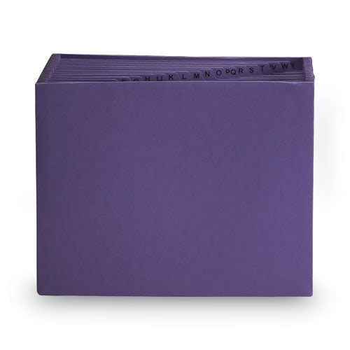 Heavy-duty Indexed Expanding Open Top Color Files, 21 Sections, 1/21-cut Tabs, Letter Size, Purple