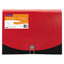 12-pocket Poly Expanding File, 0.88" Expansion, 12 Sections, Cord/hook Closure, 1/6-cut Tabs, Letter Size, Black/red