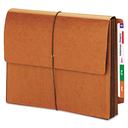 Redrope End Tab Wallets, 5.25" Expansion, 1 Section, Elastic Cord Closure, Straight Tabs, Letter Size, Redrope, 10/box