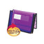 Poly Wallets, 2.25" Expansion, 1 Section, Elastic Cord Closure, Letter Size, Translucent Purple