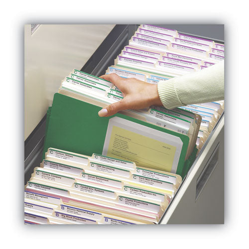 Colored File Pockets, 1.75" Expansion, Letter Size, Green