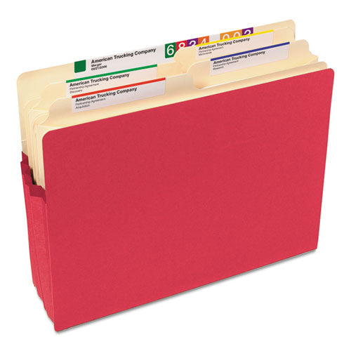 Colored File Pockets, 1.75" Expansion, Letter Size, Red